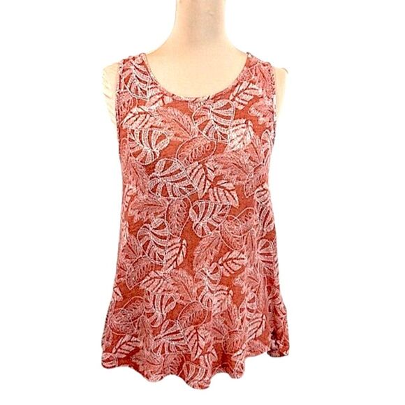 Linen Tank Size XS Rachel Zoe Tropical Leaf Sleeveless NWOT - Picture 1 of 8